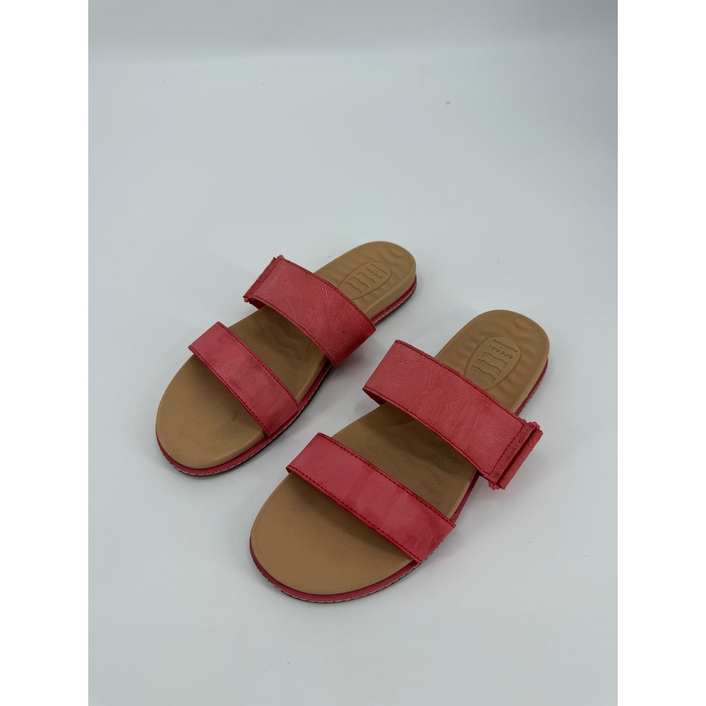 Sperry Top-Sider Women 8.5M Plushwave Bright Pink Leather Slide Sandals STS88635
